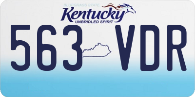 KY license plate 563VDR