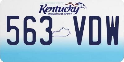 KY license plate 563VDW