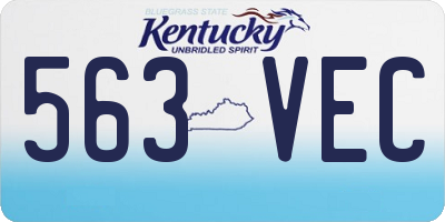 KY license plate 563VEC