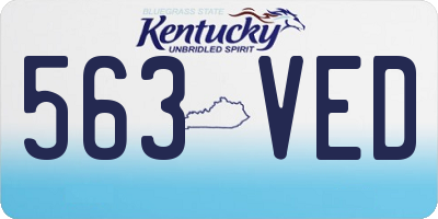 KY license plate 563VED