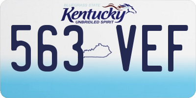 KY license plate 563VEF