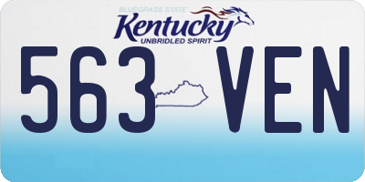 KY license plate 563VEN