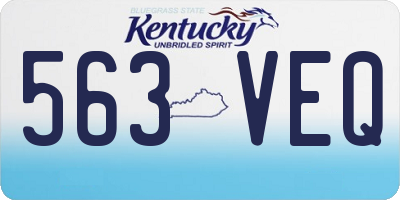 KY license plate 563VEQ