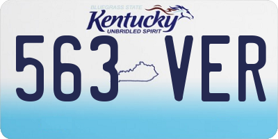 KY license plate 563VER
