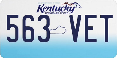 KY license plate 563VET