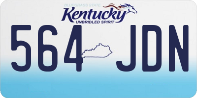 KY license plate 564JDN