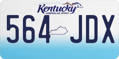 KY license plate 564JDX