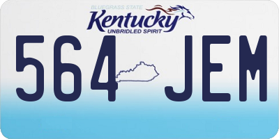 KY license plate 564JEM