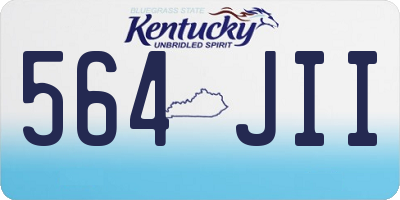 KY license plate 564JII