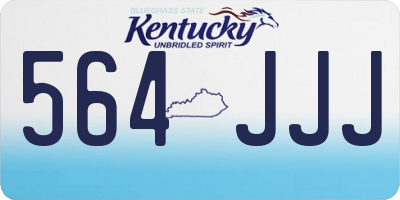 KY license plate 564JJJ
