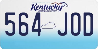 KY license plate 564JOD