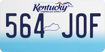 KY license plate 564JOF