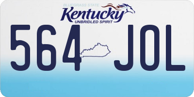 KY license plate 564JOL