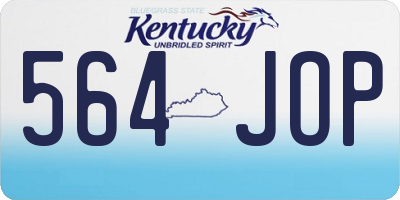 KY license plate 564JOP