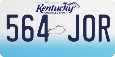 KY license plate 564JOR