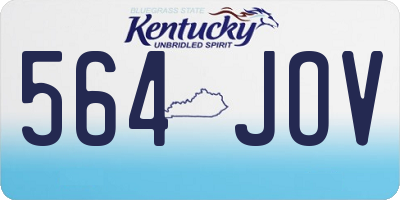 KY license plate 564JOV