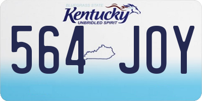KY license plate 564JOY