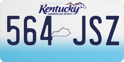 KY license plate 564JSZ