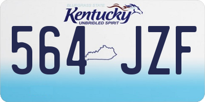 KY license plate 564JZF