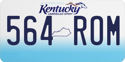 KY license plate 564ROM