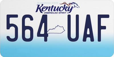 KY license plate 564UAF