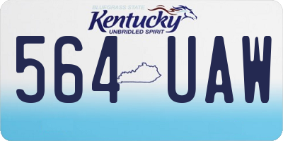 KY license plate 564UAW
