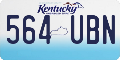 KY license plate 564UBN