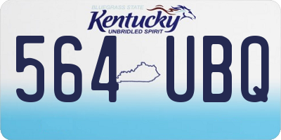 KY license plate 564UBQ