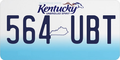 KY license plate 564UBT