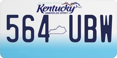 KY license plate 564UBW