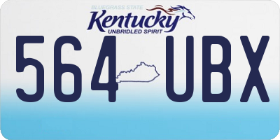 KY license plate 564UBX