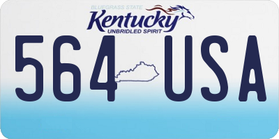 KY license plate 564USA