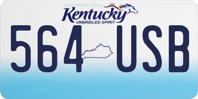 KY license plate 564USB