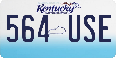 KY license plate 564USE