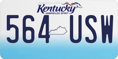 KY license plate 564USW