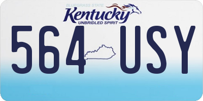 KY license plate 564USY