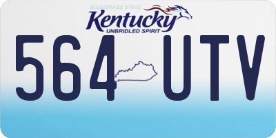 KY license plate 564UTV