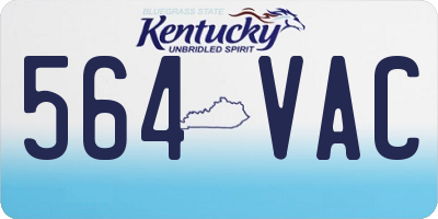 KY license plate 564VAC