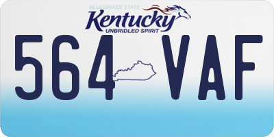 KY license plate 564VAF