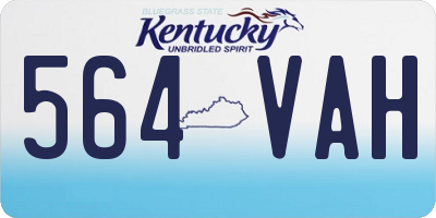 KY license plate 564VAH