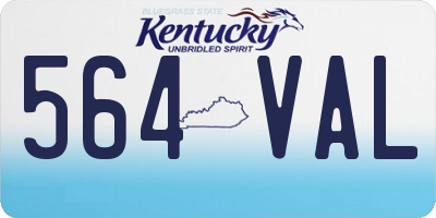 KY license plate 564VAL