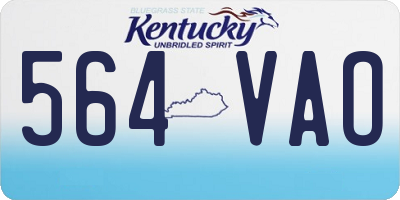 KY license plate 564VAO