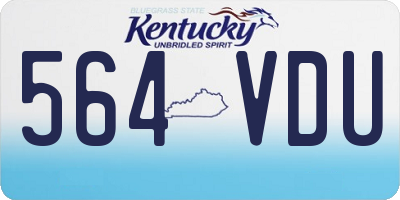 KY license plate 564VDU