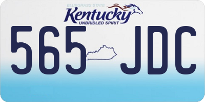 KY license plate 565JDC