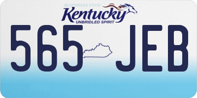 KY license plate 565JEB