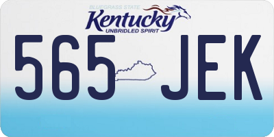 KY license plate 565JEK