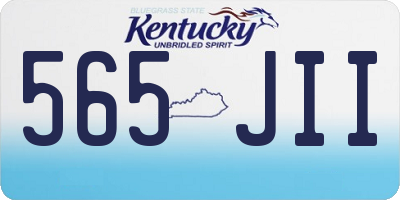 KY license plate 565JII