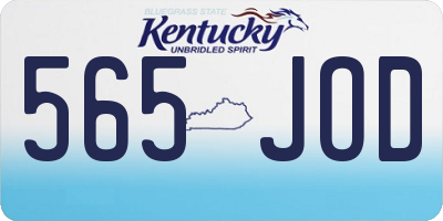 KY license plate 565JOD