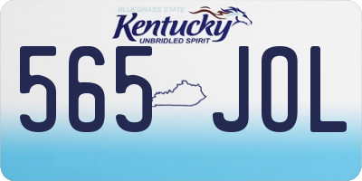 KY license plate 565JOL