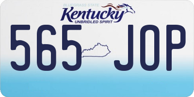 KY license plate 565JOP